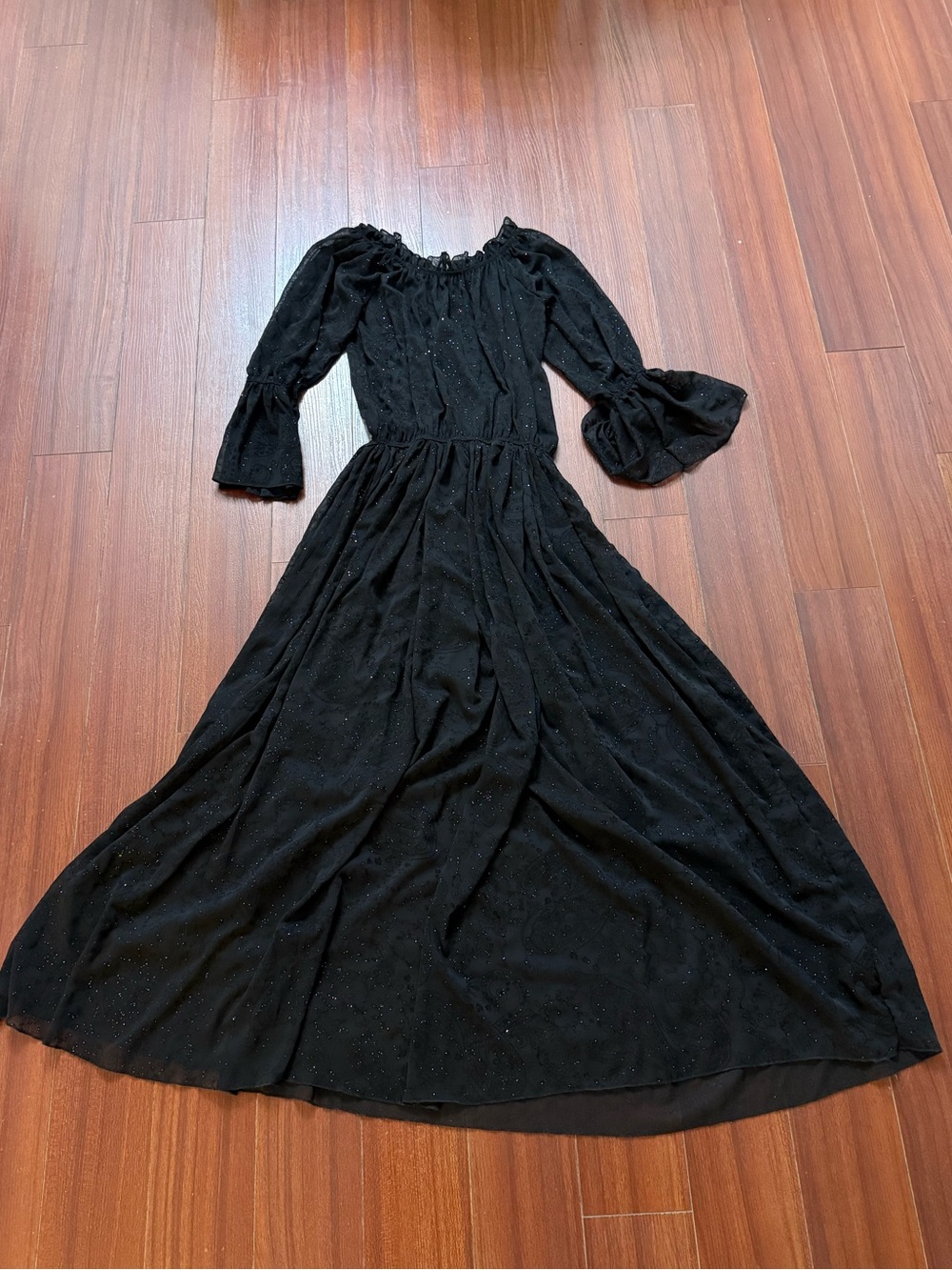 Black Women's Long Sparkle Maxi Dress